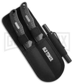 Old Timer Copperhead Caping/Skinning Hunting Set W/ Sharpening Rod -Knivesand Tools Shop Schrade Old Timer Copperhead caping skinning hunter pack BHQ 73777 er sheath large