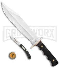 Schrade Old Timer OT Black Polymer Bowie Knife & Folder Satin Plain -Knivesand Tools Shop Schrade Old Timer OT Bowie Folder 1158653 BHQ 122407 jr bottlecap large