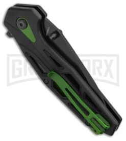 Schrade SCH U.G. Green/Black Folding Knife - Black Plain 1100044 -Knivesand Tools Shop Schrade SCH U.G. Liner Lock Knife Green Black Black BHQ 93632 kp side large