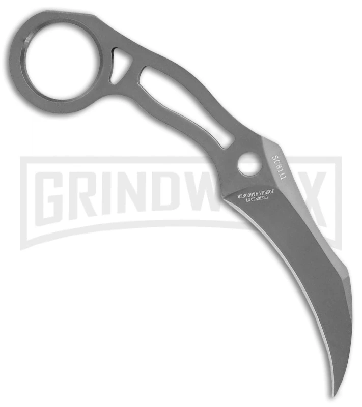 Schrade Karambit Fixed Blade Neck Knife - Gray Plain Schrade Karambit Fixed Blade Neck Knife - Gray Plain -Knivesand Tools Shop Schrade SCH111 karambit neck knife gray BHQ 61893 er side large
