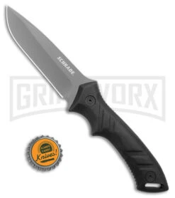 Schrade SCHF31 Fixed Blade Knife - Gray Plain -Knivesand Tools Shop Schrade SCHF31 DP Fixed Blade Black TPE Gray BHQ 28765 jr bottlecap large