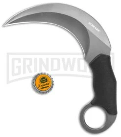Schrade Shasta Mc'Nasty Fixed Blade Karambit Knife - Gray Plain -Knivesand Tools Shop Schrade Shasta McNasty karambit gray BHQ 61894 jr bottlecap large