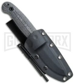 Schrade Small Frontier Micarta Fixed Blade With Ferro Rod - Black SW Plain -Knivesand Tools Shop Schrade Small Frontier Ferro Rod Micarta Black SW SCHF56M BHQ 62040 jr sheath large