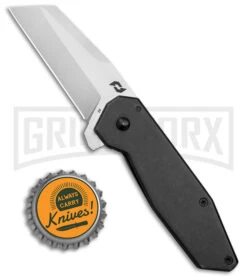Schrade Slyte Black Stainless Steel Compact Frame Lock Knife - Satin Plain -Knivesand Tools Shop Schrade Styte Compact FL Black SS Satin BHQ 140061 jr bottlecap large