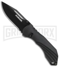 Schrade SCH510 Black Sure-Lock Folding Knife - Black Plain