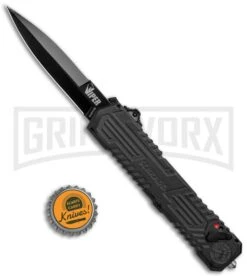 Schrade SCHOTF3B Viper OTF Assisted Opening Knife - Black Plain -Knivesand Tools Shop Schrade Viper OTF Assisted Opening Knife Black SCHOTF3B BHQ 11577 jr bottlecap large