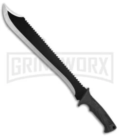 Schrade SCMACH2CP Clip Point Machete Sawback - Black Plain