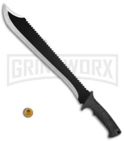 Schrade SCMACH2CP Clip Point Machete Sawback - Black Plain -Knivesand Tools Shop Schrade clip point machete sawback black SCMACH2CP BHQ 62067 er size large