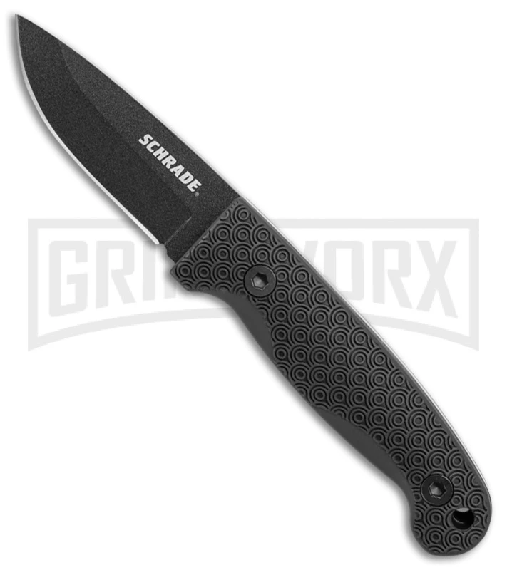 Schrade Small Frontier Black TPE Fixed Blade Knife - Black Plain Schrade Small Frontier Black TPE Fixed Blade Knife - Black Plain -Knivesand Tools Shop Schrade small frontier full tang black TPE black SCHF56 BHQ 62037 er large