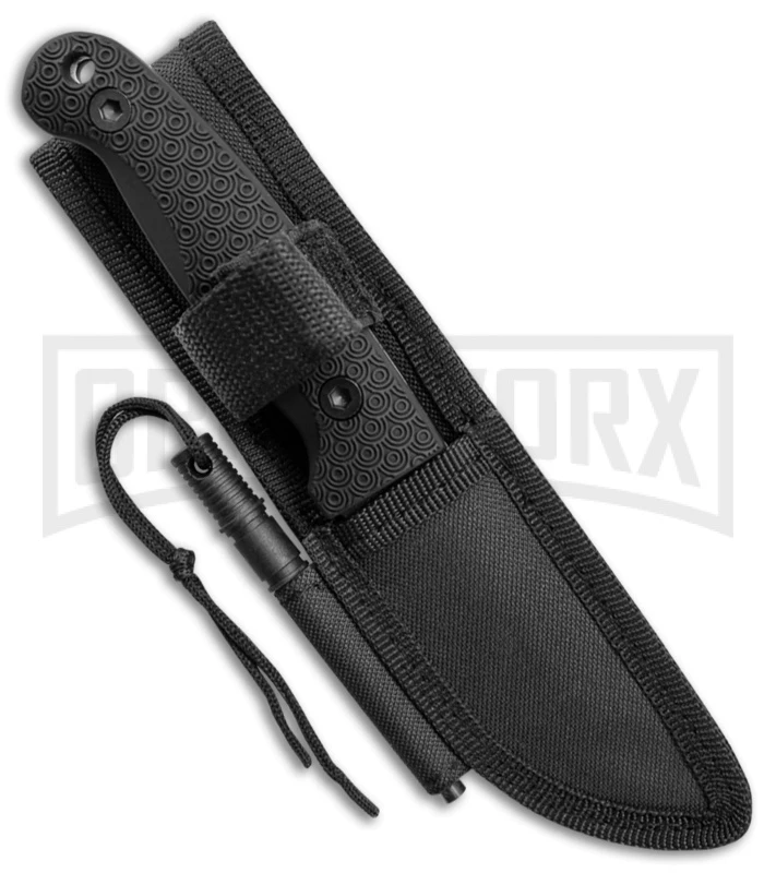 Schrade Small Frontier Black TPE Fixed Blade Knife - Black Plain Schrade Small Frontier Black TPE Fixed Blade Knife - Black Plain -Knivesand Tools Shop Schrade small frontier full tang black TPE black SCHF56 BHQ 62037 er sheath large