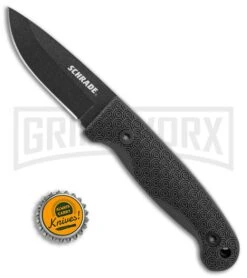 Schrade Small Frontier Black TPE Fixed Blade Knife - Black Plain 4 Schrade Small Frontier Black TPE Fixed Blade Knife - Black Plain -Knivesand Tools Shop Schrade small frontier full tang black TPE black SCHF56 BHQ 62037 er size large