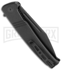 SENCUT Brazoria Black G-10 Liner Lock Knife - Black SW Plain -Knivesand Tools Shop Sencut Brazoria LL Black G 10 Black SW BHQ 164929 jr side large