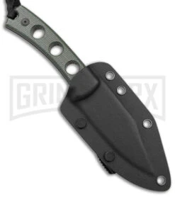 SENCUT Waxahachie Dark Green Micarta Fixed Blade Knife - Black SW -Knivesand Tools Shop Sencut Waxahachie Fixed Blade Dark Green Micarta Black SW BHQ 164928 jr sheath large