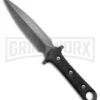 Smith & Wesson Black SWF606 Double-Edged Boot Knife - Black Stonewash Plain -Knivesand Tools Shop Smith Wesson DE Boot Knife Black G 10 Black SW SWF606 BHQ 67517 jr large