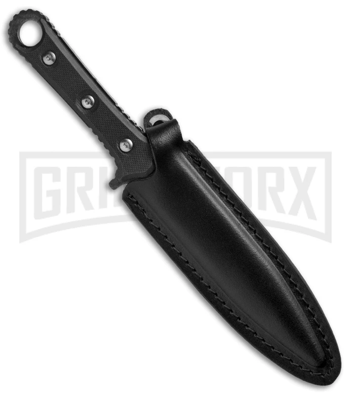 Smith & Wesson Black SWF606 Double-Edged Boot Knife - Black Stonewash Plain Smith & Wesson Black SWF606 Double-Edged Boot Knife - Black Stonewash Plain -Knivesand Tools Shop Smith Wesson DE Boot Knife Black G 10 Black SW SWF606 BHQ 67517 jr sheath large