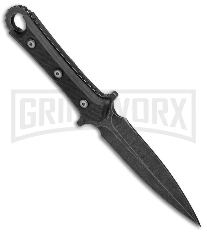 Smith & Wesson Black SWF606 Double-Edged Boot Knife - Black Stonewash Plain Smith & Wesson Black SWF606 Double-Edged Boot Knife - Black Stonewash Plain -Knivesand Tools Shop Smith Wesson DE Boot Knife Black G 10 Black SW SWF606 BHQ 67517 jr spine large