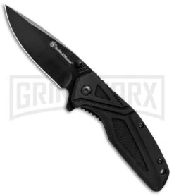 Smith & Wesson 1084308 Black Folding Knife - Black Plain