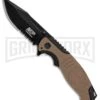 Smith & Wesson M&P Liner Lock Knife Tan/Black SWMP13GLS - Black Serr -Knivesand Tools Shop Smith Wesson MP tan black black serr SWMP13GLS BHQ 68962 er large