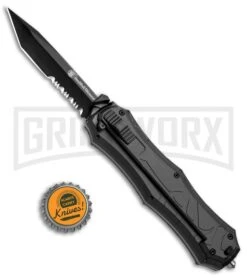 Smith & Wesson Spring Assisted Finger Actuator Tanto OTF Knife - Black Serr 5 Smith & Wesson Spring Assisted Finger Actuator Tanto OTF Knife - Black Serr -Knivesand Tools Shop Smith Wesson OTF Assist Finger Actuator Tanto Black Serr SWOTF9TBS BHQ 67474 jr bottlecap large