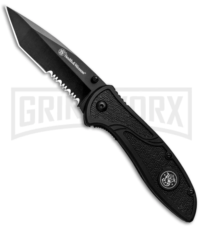 Smith & Wesson 1084310 Black Folding Knife - Tanto Black Serr Smith & Wesson 1084310 Black Folding Knife - Tanto Black Serr -Knivesand Tools Shop Smith Wesson Tanto LL Black Black Serr 1084310 BHQ 80712 jr large