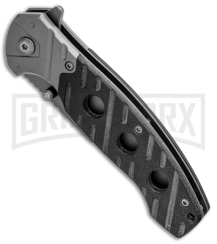 Smith & Wesson Black G-10 Clip Folding Knife - Gray Ti Plain Smith & Wesson Black G-10 Clip Folding Knife - Gray Ti Plain -Knivesand Tools Shop Smith and Wesson Clip LL Black G 10 Gray 1100062 BHQ 93644 jr spine large