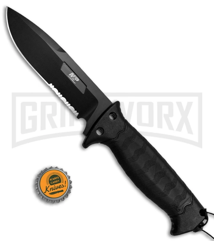 M&P Grip Swap Black Fixed Blade Knife - Black Serr M&P Grip Swap Black Fixed Blade Knife - Black Serr -Knivesand Tools Shop Smith and Wesson Gripswap Small Large 1085886 BHQ 81341 jr bottlecap large