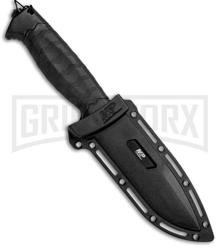 M&P Grip Swap Black Fixed Blade Knife - Black Serr M&P Grip Swap Black Fixed Blade Knife - Black Serr -Knivesand Tools Shop Smith and Wesson Gripswap Small Large 1085886 BHQ 81341 jr sheath large