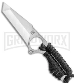 TB Outdoor S-Neck Gray Steel/ Paracord Fixed Blade Knife - Satin Plain