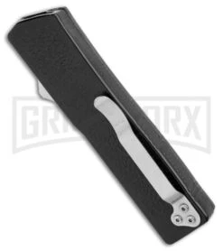 Thunder Black D/A OTF Automatic Knife - Satin Plain -Knivesand Tools Shop Thunder Black DA OTF Auto Satin GX 34185 jr side large