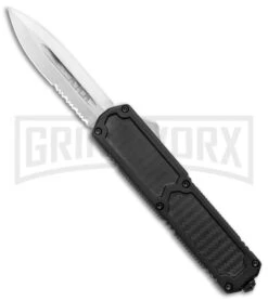 Titan D/A OTF Automatic Knife Black Carbon Fiber - Dagger Satin Serr