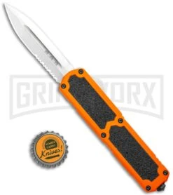 Titan Orange D/A OTF Automatic Knife - Satin Dagger Serr 5 Titan Orange D/A OTF Automatic Knife - Satin Dagger Serr -Knivesand Tools Shop Titan DA OTF Orange Auto Satin Dagger Serr GX 36413 jr bottlecap large