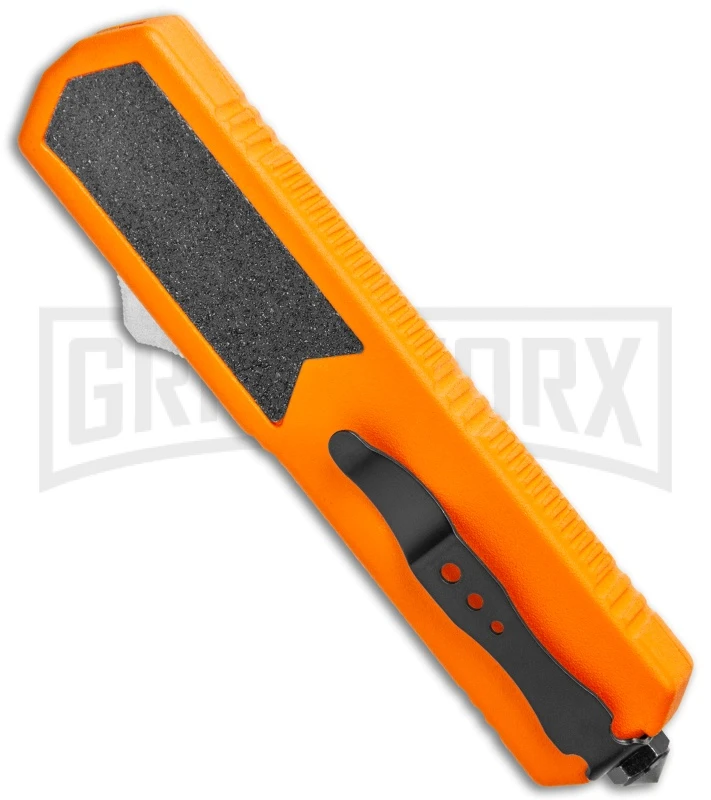 Titan Orange D/A OTF Automatic Knife - Satin Dagger Serr Titan Orange D/A OTF Automatic Knife - Satin Dagger Serr -Knivesand Tools Shop Titan DA OTF Orange Auto Satin Dagger Serr GX 36413 jr side large