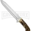 Uncle Henry Bowie Delring Stag Fixed Blade - Bowie Satin Plain 2 Uncle Henry Bowie Delring Stag Fixed Blade - Bowie Satin Plain -Knivesand Tools Shop Uncle Henry Large Bowie Delrin Stag SCH181UH BHQ 61898 jr large