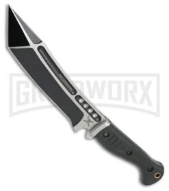 United Cutlery M48 Sabotage Fighter Black TPR Fixed Blade Knife - Two-Tone Plain