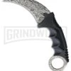 WarTech Whirlpool Black Nylon Karambit Neck Knife - Faux Damascus Plain
