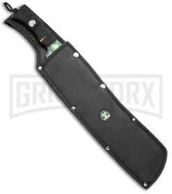 Z-Hunter 18" Green Skull Camo Machete Fixed Blade - Green Serr -Knivesand Tools Shop Z Hunter 18in Green Skull Camo Machette Green Serr ZB 157SC BP 19892 jr sheath large
