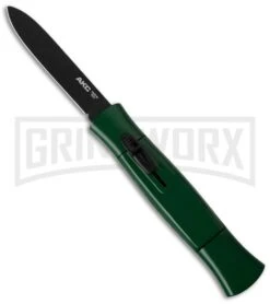 AKC 077 Concord Dark Green OTF Automatic Knife - Black Plain