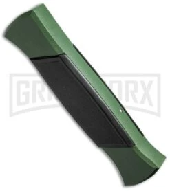 AKC 777 Blackfinger Green/Black OTF Automatic Knife - Flat Grind Satin Plain 3 AKC 777 Blackfinger Green/Black OTF Automatic Knife - Flat Grind Satin Plain -Knivesand Tools Shop akc 777 green satin flat bottom cm large