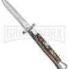 AKC 9" Italian Stiletto Swinguard Stag Automatic Knife - Dagger 1 AKC 9" Italian Stiletto Swinguard Stag Automatic Knife - Dagger -Knivesand Tools Shop akc 9 swing dagger stag large