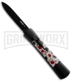 AKC Concord Aces OTF Automatic Knife - Flat Grind Black Plain