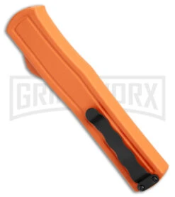 AKC F-20 Orange D/A OTF Dagger Automatic Knife - Satin Plain -Knivesand Tools Shop akc f 20 da otf auto black Orange aluminum Satin dagger BHQ 177350 jr side large