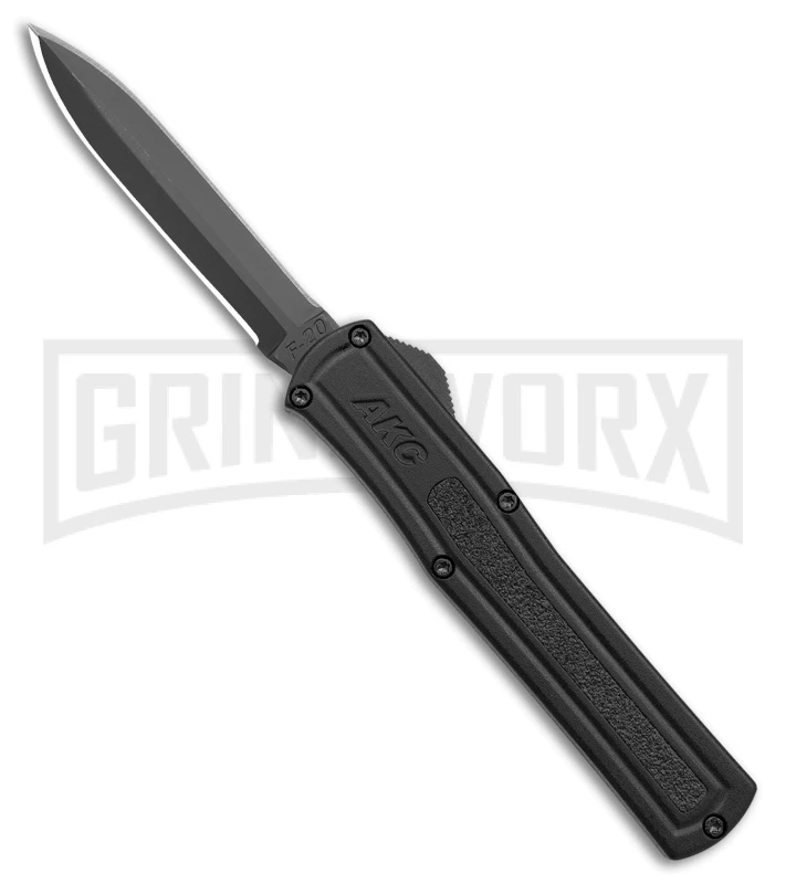 AKC F-20 Black D/A OTF Automatic Knife - Dagger Black Plain AKC F-20 Black D/A OTF Automatic Knife - Dagger Black Plain -Knivesand Tools Shop akc f 20 da otf auto black aluminum black dagger BHQ 177898 jr large
