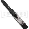 AKC Minion Concord Snake Skin OTF Automatic Knife - Flat Grind Black Plain -Knivesand Tools Shop akc mini concord black snake large