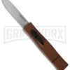 AKC Minion Concord Coyote Brown OTF Automatic Knife - Satin Plain -Knivesand Tools Shop akc minion otf brown satin cm large