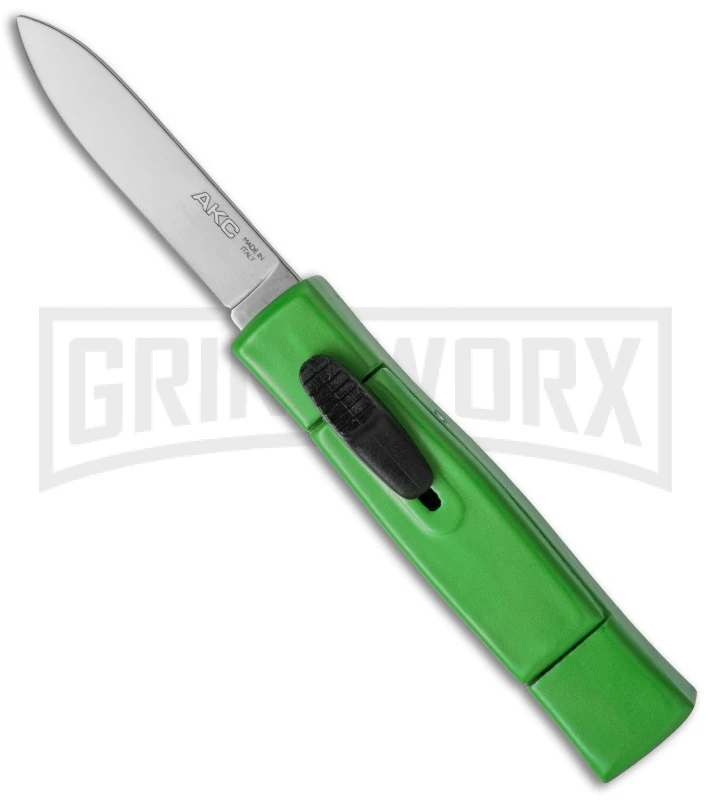AKC Minion Concord Green OTF Automatic Knife - Satin Plain AKC Minion Concord Green OTF Automatic Knife - Satin Plain -Knivesand Tools Shop akc minion satin flat lime green BHQ dl large