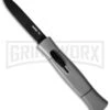 AKC 077 Gray OTF Automatic Knife - Black Flat -Knivesand Tools Shop akc otf 077 black flat grey dl large