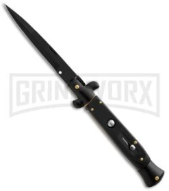 9" Anomaly Stiletto Tactical Black Automatic Knife - Bayonet