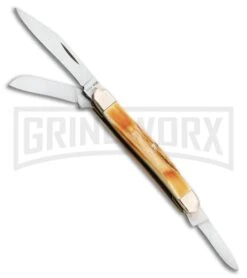 Bear & Son Genuine India Stag Stockman Knife - Satin Plain