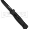 AKC 777 Blackfinger Black OTF Automatic Knife - Flat Grind Black Plain