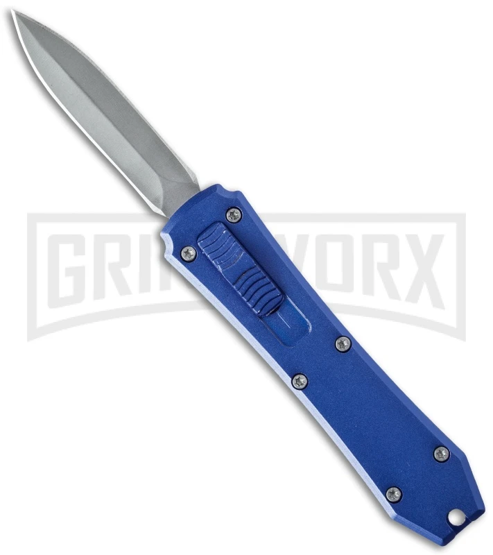 Coffin Blaster Metallic Blue DA/OTF Automatic Knife - Bead Blast Plain Coffin Blaster Metallic Blue DA/OTF Automatic Knife - Bead Blast Plain -Knivesand Tools Shop blade play otf t279931 9 large